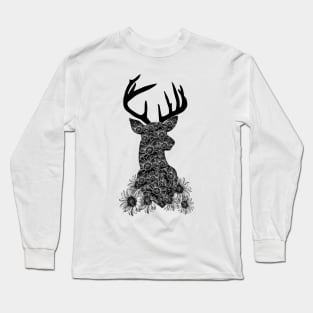 Sunflower Deer Head Long Sleeve T-Shirt